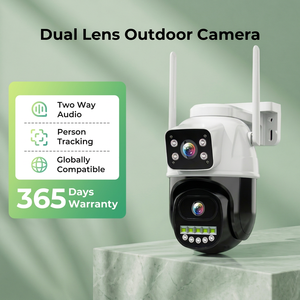 2K+2K <b>Outdoor</b> Dual Lens PTZ Security <b>Camera</b> AI <b>CCTV</b> <b>Camera</b> with Human Vehicle Recognition Color Night Vision Spotlight ODM OEM - Product Image 1