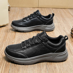 Sepatu lari kulit asli pria, sneaker kasual karet lembut sol luar musim gugur 2025 - Product Image 3