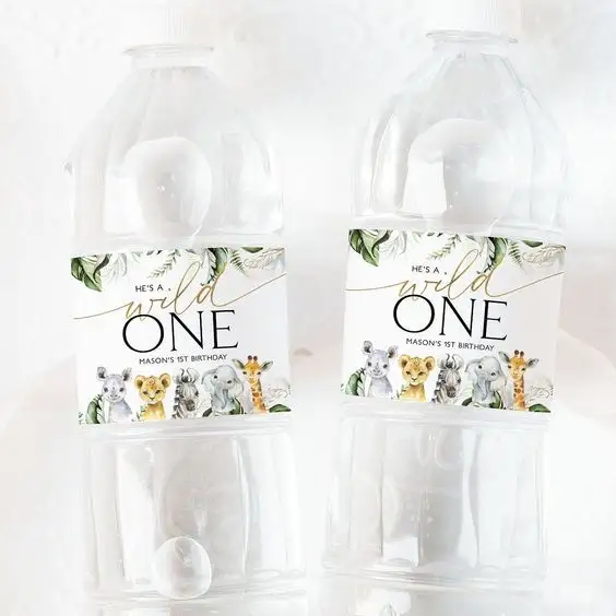 Custom Professional Printing Packaging Mineral Water Bottle Labels Juice Soda Waterproof Water Bottle Labels