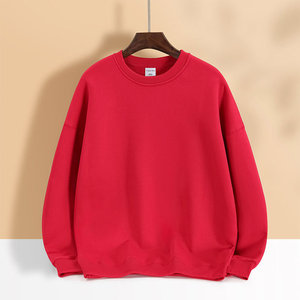 Sudadera Unisex de Cuello Redondo con Forro Polar Grueso de Algodón, Ropa de Trabajo, Talla XXL, Roja - Product Image 1