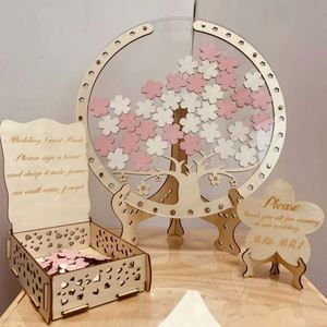Decoración de Boda con Diseño de Árbol de Flores de Cerezo, Adornos Artesanales de Madera para Mesas de Registro de Ceremonias - Product Image 4