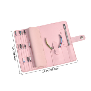 Sac de rangement pour 37 forets à ongles en cuir PU, étui organisateur portable multifonction avec support de présentation pour outils de manucure de salon - Product Image 2