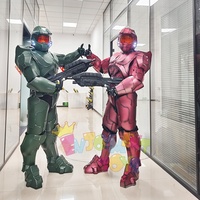 Costume de robot mecha rouge réaliste pour adulte, activité de jeu de rôle, performance de fête, accessoire