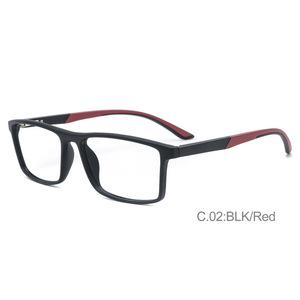 Tr90 Eyeglasses <b>Frames</b> Rectangle Full Rim Lightweight Unisex Black Color - Product Image 2
