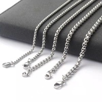 Collier Hip Hop pour homme en acier inoxydable avec chaîne carrée en bambou, chaîne de pull tendance