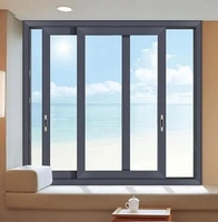 Ventanas Corredizas Horizontales Modernas de Aleación de Aluminio de Alta Resistencia, Tamaño Personalizado, Uso Comercial Exterior, Resistentes a la Intemperie, Fibra de Vidrio