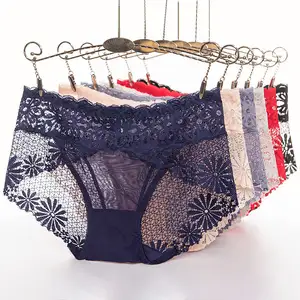 BSCI OEM Manufacturer Private Label Hipster Ladies Ropa Interior De Mujer Transparente Lace Panties For Women