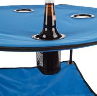 Table de camping portable, tables de plage en plein air pour table de pique-nique pliable en sable avec 4 porte-gobelets et sac de transport,