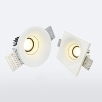 Plafonnier LED encastrable en plâtre 7W 12W, plafonnier rond carré, sans bordures, pour la maison, le salon