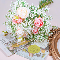 Fleurs Artificielles Souffle de Bébé 6 Pièces, Gypsophile au Toucher Réel pour Mariage, Décoration Maison Jardin, Bleu Saint-Valentin, Remise de Diplôme
