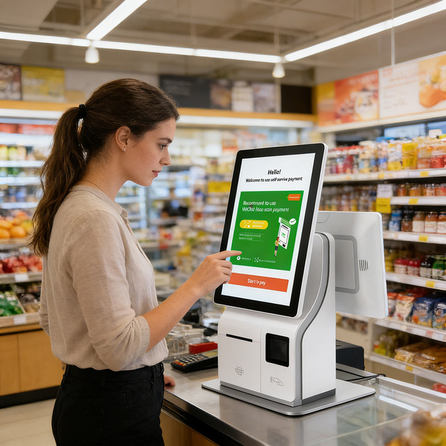 Floor Standing Capacitive Touch Screen PC Self-Ordering Payment Kiosk Interactive Self Service Android/Windows POS Printer Intel