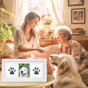 Dog Paw Print Photo <b>Frame</b> Wooden Magnetic Wall Mount Rectangular Horizontal For Living Room Bedroom Study Entryway - Product Image 4