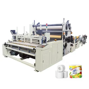 Automatische Productielijn Kleine Toiletpapier Roll Maken Machine Productie Fexik 200-250 M/min