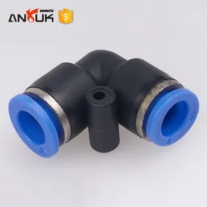 one touch air tube rotary elbow coupler quick connect metal brass plastic pneumatic fittings