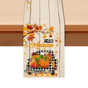Giorno del ringraziamento 13 * 72In tovaglia <span class=keywords><strong>di</strong></span> <span class=keywords><strong>lino</strong></span> in stile Irish per la decorazione della tavola <span class=keywords><strong>di</strong></span> festa panno stampato ciao autunno per il tavolo da pranzo della famiglia - Product Image 2
