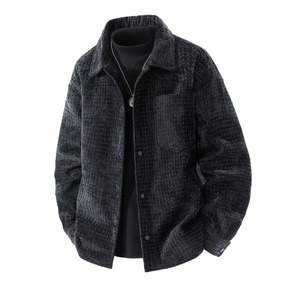 Chaqueta de Hombre de Alta Calidad en Oferta, Diseño Casual con Botones, Patrón Texturizado Único, Mezcla de Algodón para Otoño e Invierno, Ropa de Calle Diaria - Product Image 3