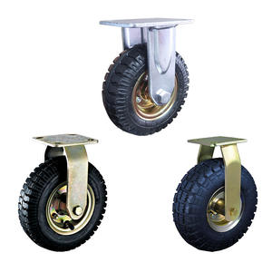6/8/10 Inch <b>Heavy</b> <b>Duty</b> Pneumatic Wheel Plate Swivel 150/200/250 MM air Swivel rubber Wheel Caster - Product Image 5