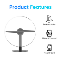Ventilateur de projection holographique 3D haute résolution AZMAX 42cm 224 LED avec protection acrylique pour publicité intérieure et extérieure créative