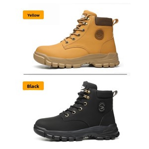<b>Men's</b> <b>Work</b> <b>Boots</b> Waterproof Non-Slip Safety Shoes Steel-Toe Wear-Resistant <b>Work</b> Shoes - Product Image 2