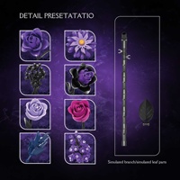 NOUVEAU Bouquet de fleurs éternelles Purple Rose Whisper, 40 pièces, en plastique, fait main, jouet de construction DIY, unisexe, décoratif