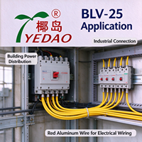 Fil électrique isolé en PVC multi-brins en aluminium jaune BLV-25 25mm2 pour câblage électrique industriel