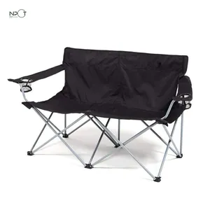 NPOT Chaises pliantes portables pour deux personnes Banc de camping Chaise de plage souple à double siège