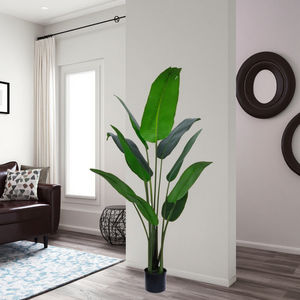 Árboles de plátano bonsái artificiales de 5 pies con maceta de plástico regalo de decoración interior y exterior - Product Image 2