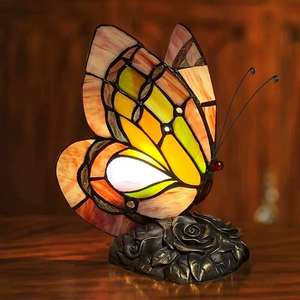 <span class=keywords><strong>Tiffany</strong></span> américain rétro <span class=keywords><strong>papillon</strong></span> <span class=keywords><strong>lampe</strong></span> de Table luxueux vitrail <span class=keywords><strong>lampe</strong></span> de bureau pour salon chambre Villa hôtel E26 Simple AC - Product Image 3