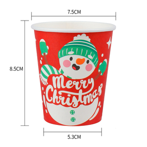 Weihnachtliche Einweg-Pappbecher 9oz 10 Stück/Packung Festliche Weihnachtsparty-Trinkbecher für Feiertagsdekorationen - Product Image 2