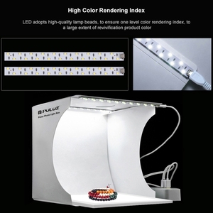 Hot bán PULUZ mini LED nhiếp ảnh shadowless ánh sáng đèn Bảng điều chỉnh Pad + studio chụp Lều hộp Acrylic chất liệu - Product Image 4