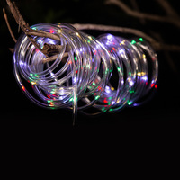 Guirlande lumineuse LED colorée en forme de tube, décoration intérieure de Noël, lumière arc-en-ciel, alimentation CA, commande par bouton, étanche IP33, 2700K chaud