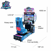 Simulateur de course automobile à monnayeur, machine d'arcade de jeu de conduite intérieur avec écran LCD pour parc d'attractions, vente en gros