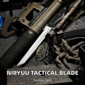 มีดพับ NIRYUU SAMURAI BLACK แบบปรับแต่งได้ OEM มีดพกยุทธวิธีคุณภาพสูง ใบมีดเหล็กกล้าไร้สนิม G10 DIY รับประกัน 1 ปี - Product Image 2