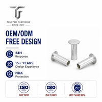 Rivets semi-tubulaires à tête plate pour boîtiers de compteurs, prototypes d'ingénierie, cuivre personnalisé TianFang, fabrication fiable OEM ODM
