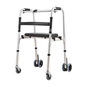 Qianzhongyi Foldable <b>Walker</b> With <b>Seat</b> And Wheels <b>For</b> Seniors Mobility Aid - Product Image 1