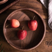 Bol rond en noyer noir entièrement en bois, éco-responsable, ajouré, empilable, pour fruits secs
