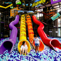 Parque Infantil Interior Multinivel con Toboganes, Gran Parque de Juegos con Toboganes, Tobogán Matrix, Área de Juegos Suave para Niños