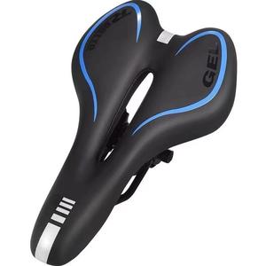Sillín de bicicleta de silicona en gel, negro y azul, cómodo, con absorción de impactos, para bicicleta de montaña y carretera, unisex, para adultos, ajuste general - Product Image 1