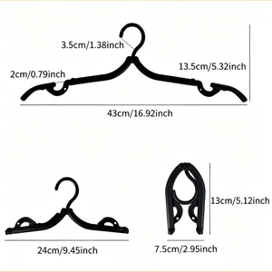 Cintre pliable pour vêtements - Portable - Idéal pour les voyages d'affaires en extérieur - Fabriqué en polypropylène épais - Type crochet - Gain de place - Product Image 5