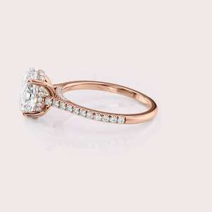 Premium IGI Certified Lab Grown Oval <b>Diamond</b> <b>Ring</b> 18KT Solid White / Yellow / Rose Gold - Product Image 2