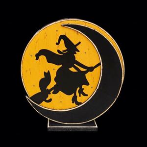 Adorno de Madera de Brujas para Decoración de Pared de Halloween, Precio de Fábrica, para Grupo Infantil, Decoración Festiva para Exteriores - Product Image 1