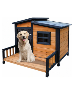 Casa de perro con aislamiento interior/exterior grande y moderna, refugio de madera resistente a la intemperie con suelo elevado, fácil montaje - Product Image 1