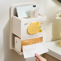 Support mural sans perçage pour salle de bain, avec fixation à ventouse multifonction, pour boîte à mouchoirs et rangement OEM