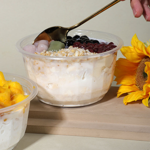 ถ้วยพุดดิ้ง300มล. พร้อมฝาปิดกล่องพลาสติก250มล. ถ้วยไอศกรีมมูสของหวานปิกนิกปาร์ตี้ - Product Image 3