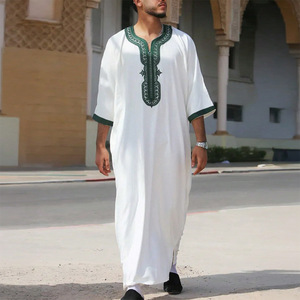 Nouvelle Tunique Décontractée pour Hommes 2026 – Qamis Long Brodé pour Hommes, Chemise Musulmane, Vêtement <span class=keywords><strong>Islamique</strong></span>, Mode Arabe Saoudienne, Thawb - Product Image 5