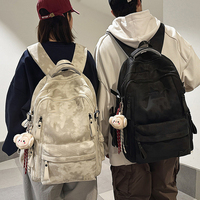 Sac à dos unisexe imperméable de style coréen 20-35L en nylon avec fermeture éclair et boucle, ceinture à coussin d'air pour étudiants