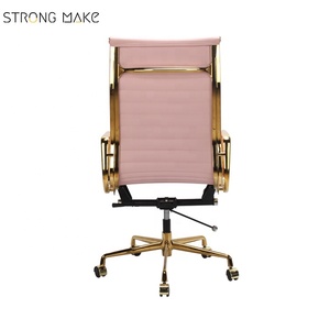 Proffesional rotary certain design Rose Gold flat setting's office chairs <span class=keywords><strong>slim</strong></span> flat setting steel chair office desk ergonomic design - Product Image 5