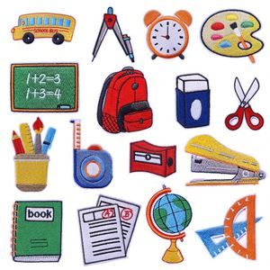 Iron on Embroidered Learning Tools School Bag Ruler Calculator Book Patches for Student Clothes Bag Decoration - Product Image 2