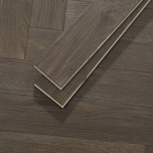 Modern 3.0mm Oak Veneer Herringbone Design <b>Engineered</b> <b>Flooring</b> with Click Lock Installation for Basement - Product Image 1