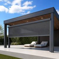 Store banne extérieur électrique sur mesure Tingmeihaoting, coupe-feu, coupe-vent, étanche, avec fermeture éclair, télécommande/WiFi pour jardin